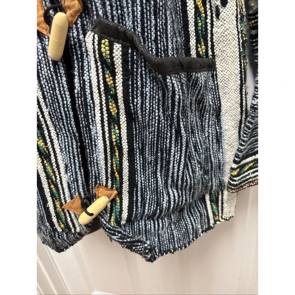 Djellaba Striped Pattern Cardigan with‎ Toggle Button Closure & Pockets
